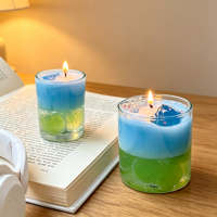 Bougie parfumée en verre bleu imitation boisson glacée, cire naturelle longue durée, style INS, cadeau et décoration d'intérieur, produit transfrontalier très vendu