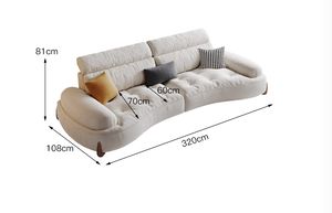 Set Divano Letto Curvo Moderno per Soggiorno di Appartamento - Arredamento Personalizzato in Tessuto - Product Image 6