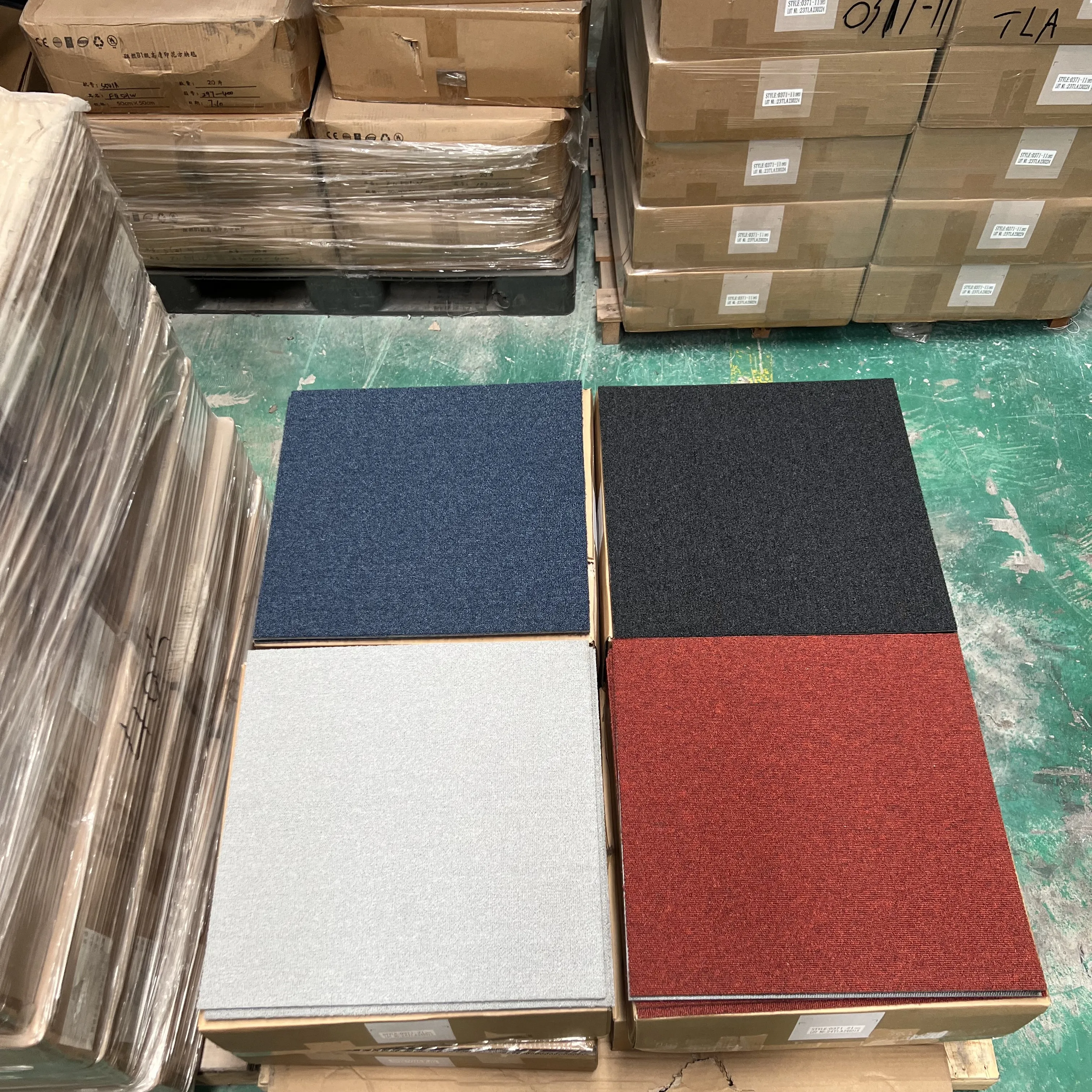 Square Commercial Carpet Tile Polypropylene Asphalt PVC PE Backing Carpet Office Modular Flooring Carpet Tile