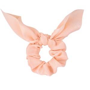 Chouchous en satin de soie rose pour femmes avec nœud et oreilles de lapin, vente en gros - Product Image 2