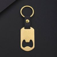Großhandel Hochwertiger Edelstahl-Flaschenöffner Maßgefertigte Lederkette Metall-Schlüsselring-Rohlinge DIY Werbegeschenke für Unternehmen