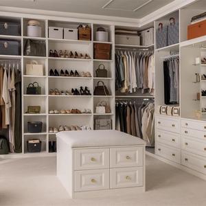 U hình dạng thiết kế hiện đại đi bộ trong tủ quần áo melamine tủ quần áo LED phòng ngủ - Product Image 3