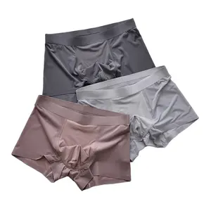 High quality men's ice silk nylon seamless male boxer shorts men's underwear boxer unit 4XL 5XL available