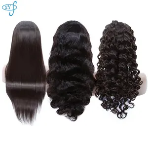 XYS şeffaf sırma insan saçı peruk, ücretsiz kargo Pixie kesim kısa uzun saç peruk, 10- 40 uzun saç postişi dantel ön peruk