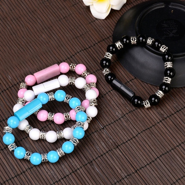 Hot Selling Portable Short Bracelets Charging Cable Fashion Prayer Beads Wrist Line Charger Cord