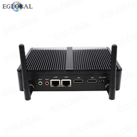 Mini PC EGLOBAL sin Ventilador, Computadora Comercial con Intel Celeron-J3160, DDR3L, SSD MSATA, Win10, 2HD, 6USB, 2RJ45 Gigabit LAN, BIOS Linux