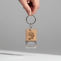 Ouvre-bouteille personnalisé gravé au laser, design fin en cuir PU 2 3/4"x1 1/2" pour un rangement facile dans la poche