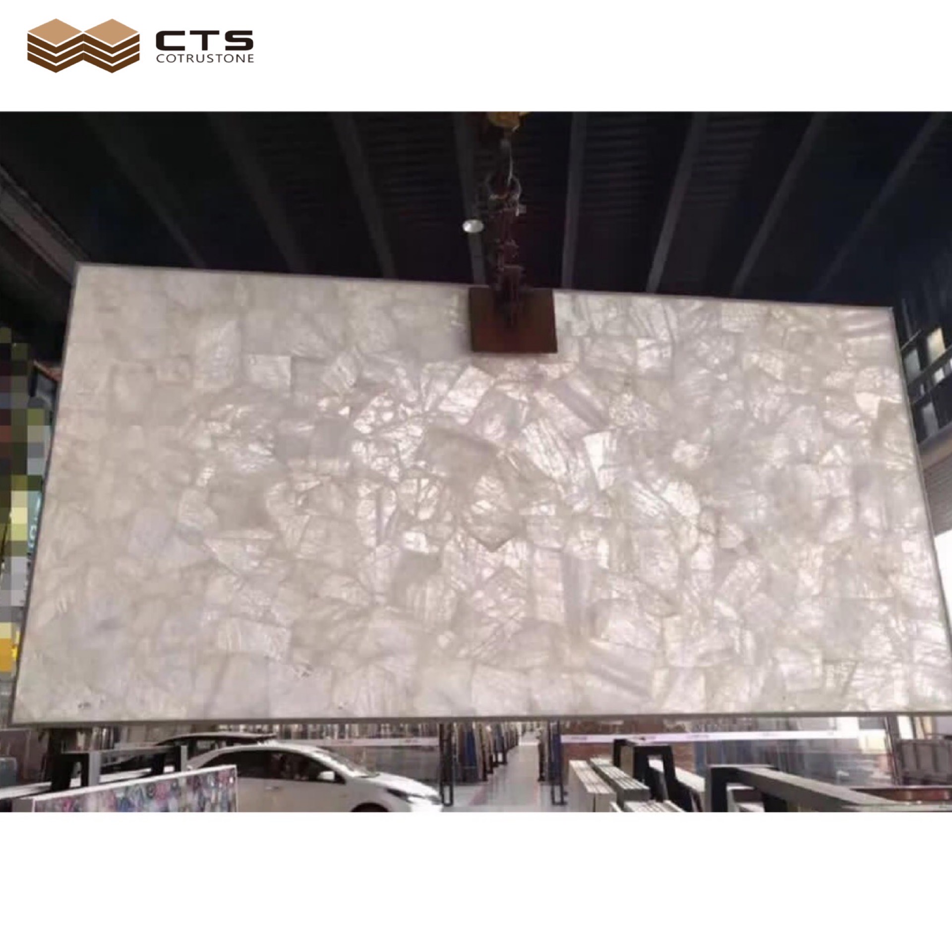 Natural Quartize Slab White Light Through Slabs Interior Dining Table Marble Luxury Extend Agate Gemstone Tile