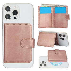Cartera magnética delgada de cuero PU con logotipo personalizado para niñas, cartera con tarjetero magnético de cuero con tapa para iPhone 17 16/15/14 Pro Max - Product Image 1