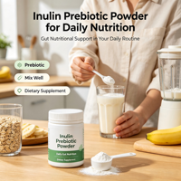 Poudre prébiotique naturelle d'inuline en marque blanche, supplément alimentaire personnalisé en vrac pour adultes
