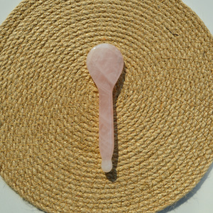 Outil de massage Gua Sha en forme de cuillère en quartz rose fait à la main, fonction musicale, bâton de thérapie d'<span class=keywords><strong>acupuncture</strong></span>, <span class=keywords><strong>rajeunissement</strong></span> de la peau du <span class=keywords><strong>visage</strong></span> - Product Image 5