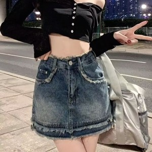 <span class=keywords><strong>Jupe</strong></span> trapèze <span class=keywords><strong>en</strong></span> denim pour femmes et enfants, été, séchage rapide, style japonais, <span class=keywords><strong>taille</strong></span> <span class=keywords><strong>haute</strong></span>, rétro - Product Image 4