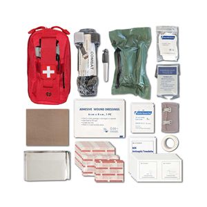 Essentials EDC Survival IFAK Red <span class=keywords><strong>44</strong></span> Piece Compact Personal <span class=keywords><strong>First</strong></span> Aid Kit Camping Emergency Travel Tactical Bug Out Bag - Product Image 1