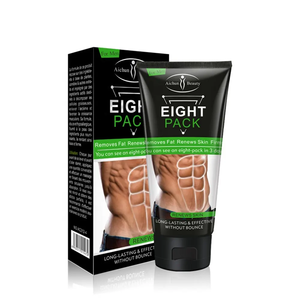 Aichun-crema muscular de abdominales para hombres, crema para modelar el cuerpo, quema de grasa, 3 días, ocho paquetes
