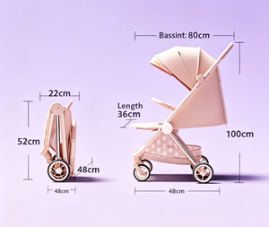 Poussette bébé pliable légère en alliage d'aluminium de haute qualité, roues 360°, certifiée EN, pour 0-3 ans, vente en gros à prix réduit - Product Image 6