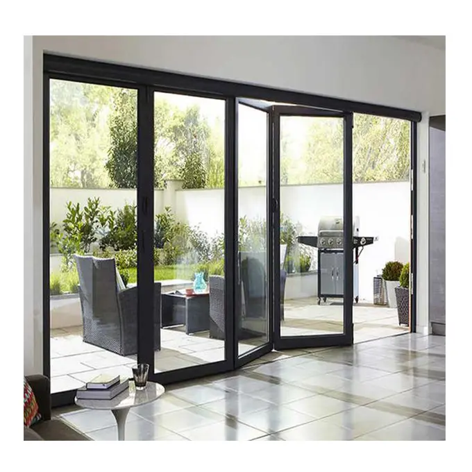 Ventana superior 96X80, partición insonorizada aislada para 4 paneles de aluminio, plegable, precio de puerta de Patio deslizante