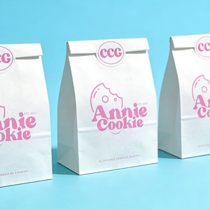 Bolsa <span class=keywords><strong>de</strong></span> Papel Blanca Resistente a la Grasa con Logotipo Personalizado al por Mayor para Envasado <span class=keywords><strong>de</strong></span> Comida Rápida para Llevar - Product Image 2