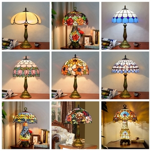 Lámparas Clásicas de 8, 12 y 16 Pulgadas, Componentes de Vidrio Emplomado, Lámpara de Mesa Antigua, Lámpara de Mesa de Lujo para Restaurante, Lectura, Hotel, Dormitorio - Product Image 4