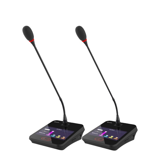 HUAIN Hand in Hand 5G Audio Conference System with LCD Touch Screen and Camera Wireless Voting Microphone and Control Unit
