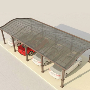 Abri de voiture en polycarbonate creux avec revêtement anti-UV, cadre en <span class=keywords><strong>métal</strong></span>, imperméable, <span class=keywords><strong>double</strong></span> auvent, <span class=keywords><strong>garage</strong></span> extérieur - Product Image 4