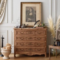 Armoire de rangement en bois haut de gamme de style oriental avec tiroir multifonction durable et décoratif en relief