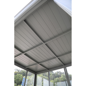 <span class=keywords><strong>Abri</strong></span> de jardin Gazebo Moderne Gris Flat Top Outdoor Sun Room Durable House - Product Image 5