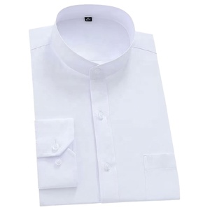 Camisa Casual de Negocios Blanca de Manga Larga con Cuello Vertical para Hombre 2025, 100% Algodón, Transpirable, Sin Planchado, de Alta Gama - Product Image 1