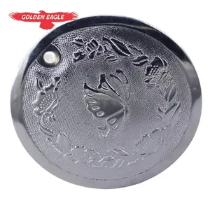 Old-fashioned household pedal sewing machine parts accessories round iron plate cover butterfly bee flying people South China