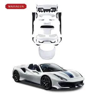 Fashion P Style FRP Carbon Fiber Body Kit Half Carbon Auto Parts For Ferrari 488 With Front Storage Box