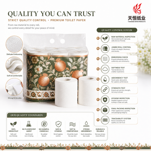 <span class=keywords><strong>Papier</strong></span> <span class=keywords><strong>toilette</strong></span> de luxe en vrac, doux, 3 plis, gaufré, multi-plis, motif floral de feuilles de grenade et de cuivre, inspiré de la Route de la Soie de l'Ouzbékistan - Product Image 5