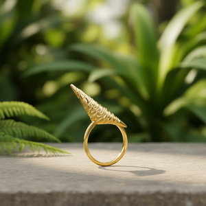 Fashion <b>Ring</b> 316L Stainless Steel PVD Gold Plating Sustainable Resistant Conical Design Statement Jewelry - Product Image 3