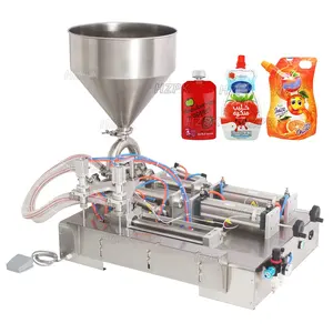 HZPK Semiautomatic Tomato Paste Liquid Mini Spout Pouch Bag Doypack Filling Machine