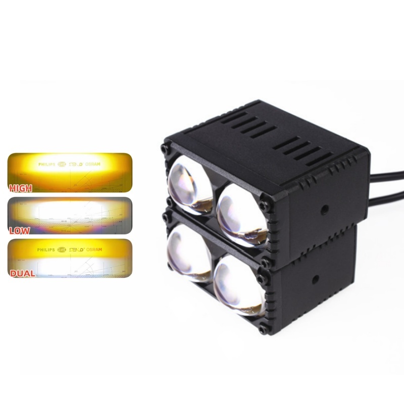 SUV Truck Vehicle Dual Color Led Working Light 12V 90W IP68 Round Spotlights LED Driving Lights Off-road Work Lamp