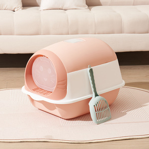 Produits pour animaux de compagnie, bac à litière pour chat en plastique, simple et mignon, tête de chat, bac à litière pour chat - Product Image 2