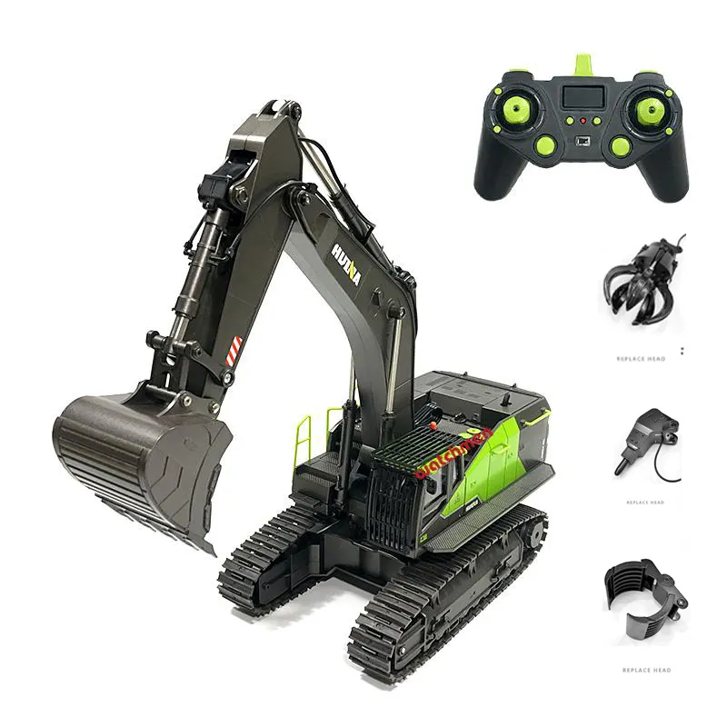 Huina 1593 1/14 Rc Excavator Truck 2.4Ghz Radio Controlled Car 22CH Construction Vehicle Sound Toys for Boys