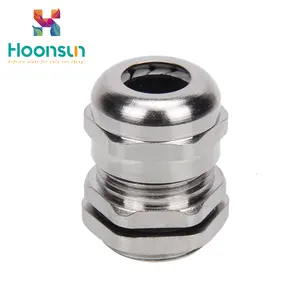 HOONSUN waterproof direct type PVC metal metric thread gland wire gland IP68 nickel plate brass cable glands size suppliers