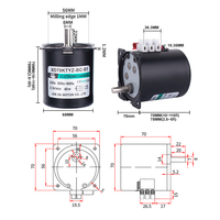 Moteur synchrone monophasé 70KTYZ 40W avec variations de vitesse de 2.5 tr/min à 110 tr/min Moteur à engrenages AC 110V/220V