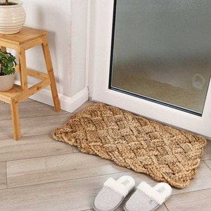 Tapis de porte rond tressé en jute très demandé, revêtement de sol élégant et durable pour les intérieurs modernes, disponible au meilleur prix - Product Image 2