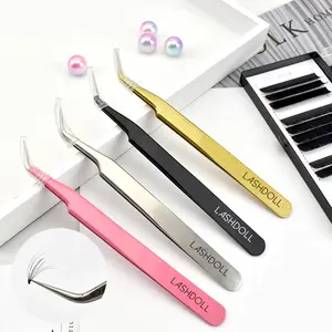 Wholesale stainless steel Mink eyelash extension tweezers professional Volume Eye Lashes Tweezers make up tool eyebrow tweezer