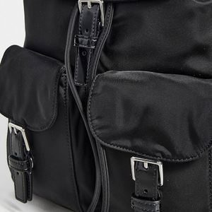 Custom Letter Multiple Pockets Nylon <b>Backpack</b> <b>Students</b> Schoolbags Waterproof Travel Sports Daypack Unisex Black Eco-friendly - Product Image 3