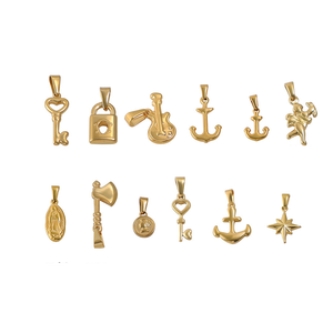 Colgantes con Encanto Náutico para la Creación de Joyería DIY |   Hacha, Rosa de los Vientos, Guitarra, Ancla y Cupido |   Acero Inoxidable con Baño de Oro PVD de 18K - Product Image 2