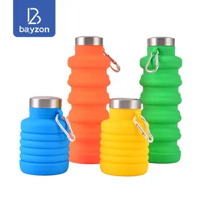 Siliconen Opvouwbare Sport Opvouwbare Water Fles Eco Vriendelijke Bpa Gratis Smart Koude Bike Drinken 500Ml