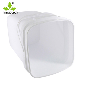 white clear 6.5 gallon <b>buckets</b> square <b>plastic</b> <b>bucket</b> with lid and handle - Product Image 5