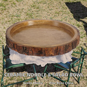 Bol à nouilles moderne en bois écologique blanc, bol à salade en gros, bol en bois multicolore - Product Image 2