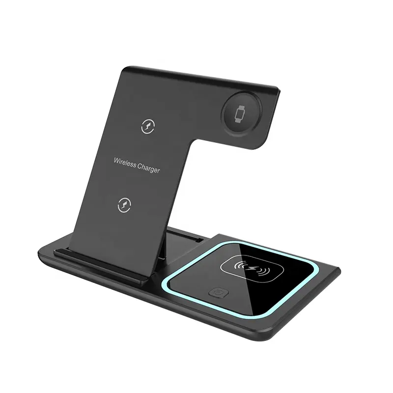 New Design Wireless Charger 3 In 1 Qi Quick Charging Stand Docking Station For iPhone Xiaomi Samsung