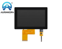 Layar LCD TFT 5.0 Inci-800*480 IPS Sudut Pandang Penuh Antarmuka RGB TTL Driver ST72611 dengan Sentuhan Kapasitif & Kaca Pelindung Lebar