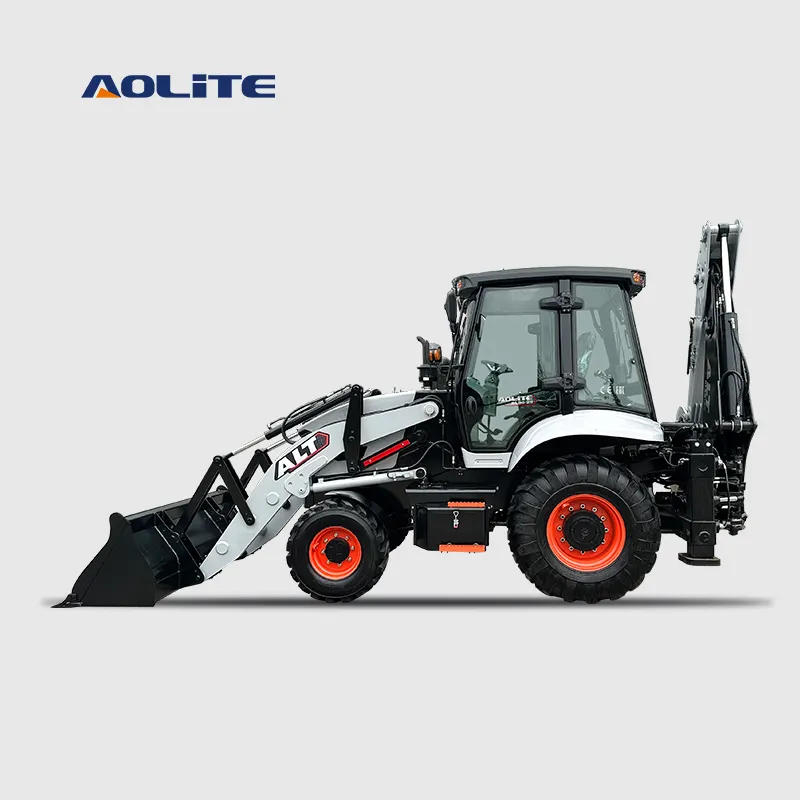 Fábrica AOLITE CE 2,5 toneladas pequeña retroexcavadora cargadora 4x4 chino ALT mini retroexcavadora de ruedas frontal con precio
