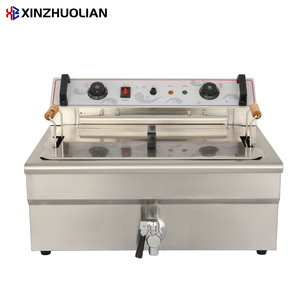 XINZHUOLIAN Large Commercial Stainless Steel Electric Countertop 4500W 30L Single Tank Donut Deep <strong>Fryer</strong> for Restaurant Equipment - Product Image 1