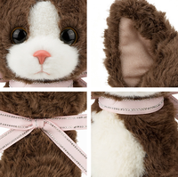 Jouet en peluche chat réaliste, cadeau pour enfants, chat en peluche marron et gris, vente chaude