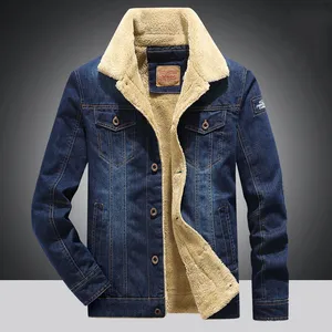 New到着Fashion Men Denim Coat 2021 Winter Fashion Wool Lining Thick Denim Jacket Slim Warm Denim Jacket